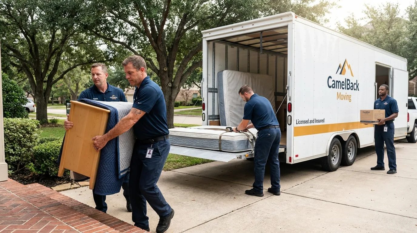 Crew loading residential truck for cross-state move from Cherry Hill, NJ