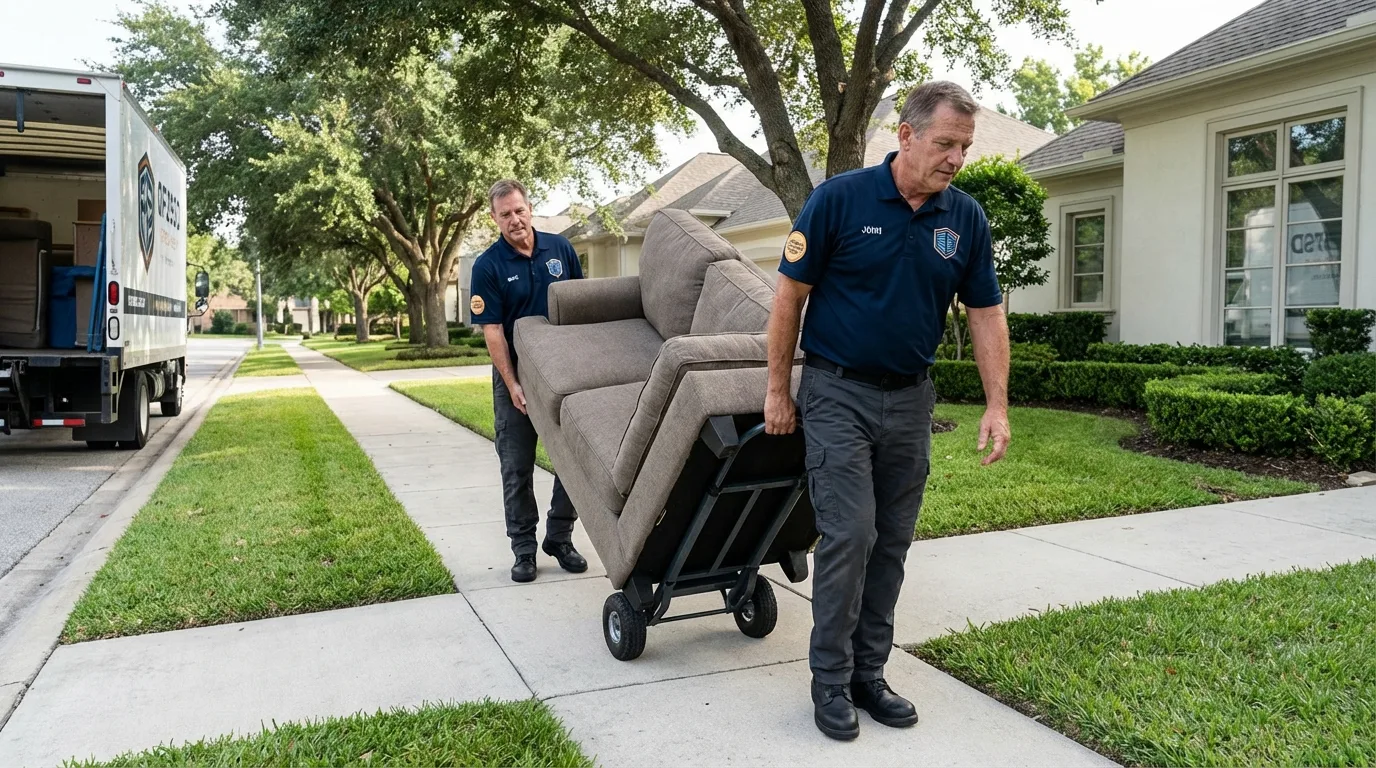 Local residential moving crew loading furniture in Cherry Hill, NJ